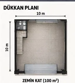 Zemin Kat Planı (100 m²)